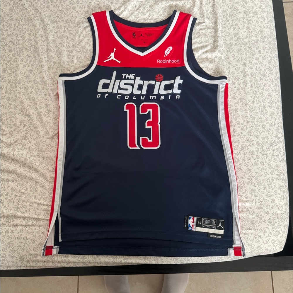 Jordan Navy and Red District Basketball Jersey